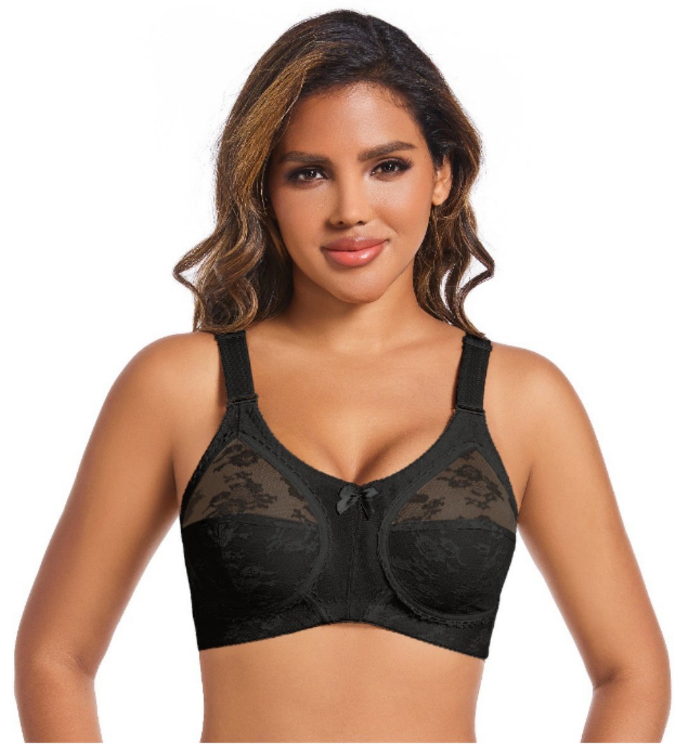 Womens Plus Size Bras Sexy Lace Ultra Thin Bras Wireless Anti Sagging Bra
